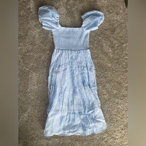 Smocked light blue dress